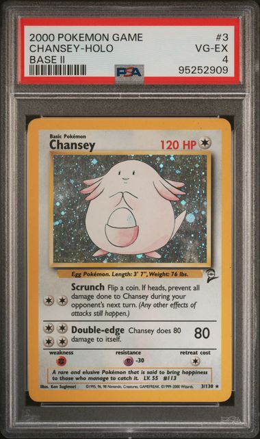 Pokémon - PSA 4: Chansey - Holo (Base Set 2 3/130) - PSA Cert 95252909