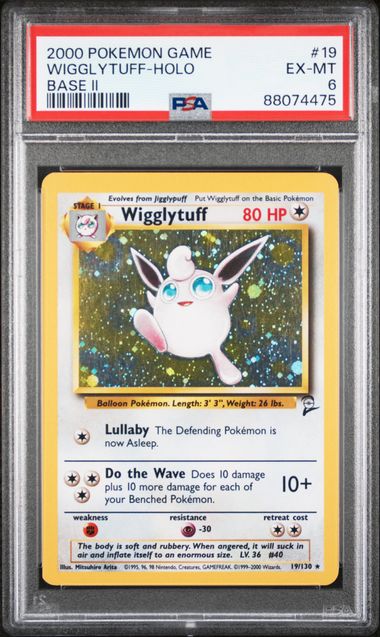 Pokémon - PSA 6: Wigglytuff - Holo (Base Set 2 19/130) - PSA Cert 88074475
