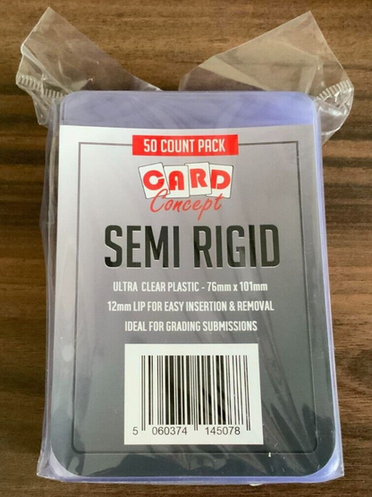 Card Concept Semi-Rigid Tall Sleeves – 50 Pack (84×124mm)